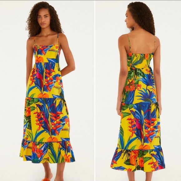 FARM Rio Dresses & Skirts - Farm Rio Bright Nature Maxi Sundress small Tropical Floral $210 NWT